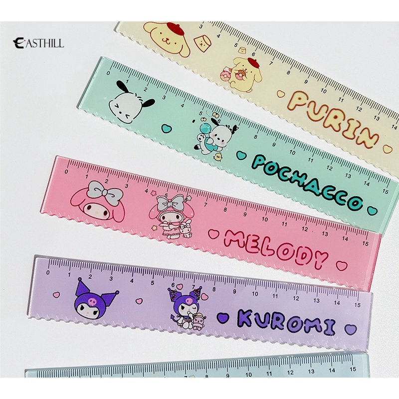 SANRIO Thước Thẳng 15Cm Họa Tiết Kuromi Cinnamoroll Dễ Thương Xinh Xắn