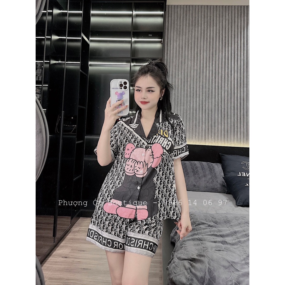 Đồ bộ, đồ pijama đùi mặc nhà phong cách quảng châu- Chất liệu gấm xước ĐB13000150| Nguyễn Hương Store | BigBuy360 - bigbuy360.vn