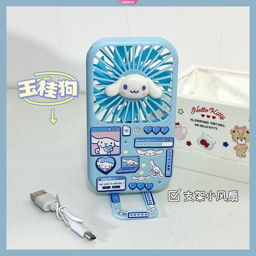 SANRIO Quạt Sạc Usb Cầm Tay Hình Hello Kitty Kuromi Cinnamoroll