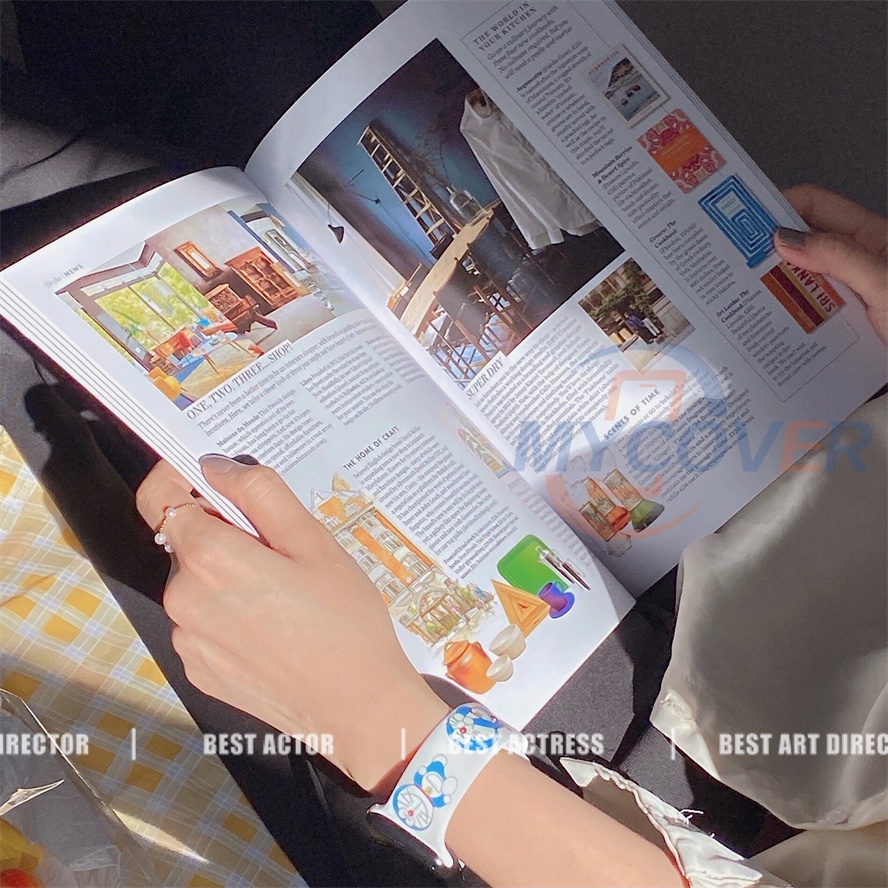 Dây Đeo Đồng Hồ Bằng Silicon Họa Tiết Doraemon Dễ Thương Kích Thước 41mm 45mm 44mm 42mm 40mm 38mm 7 6 SE 5 4 3 2 1