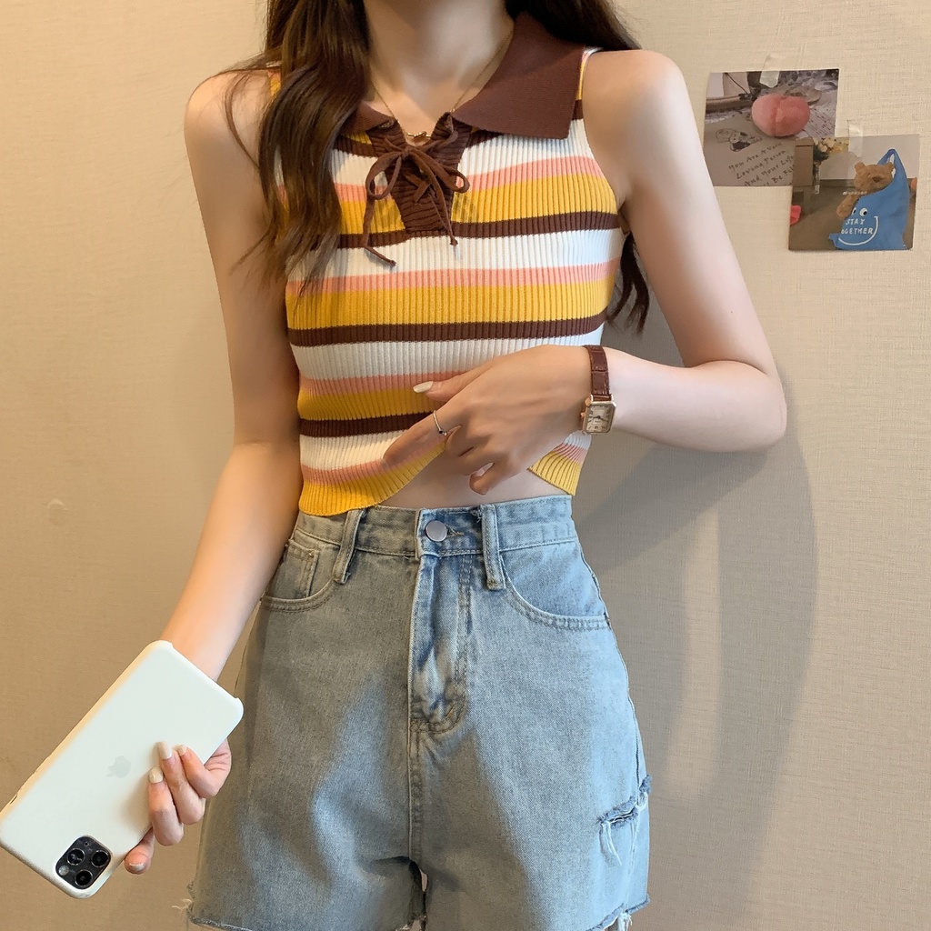 NRVP Áo Tank Top Màu Sắc Đơn Giản Thoải Mái Quyến Rũ Cho Nữ