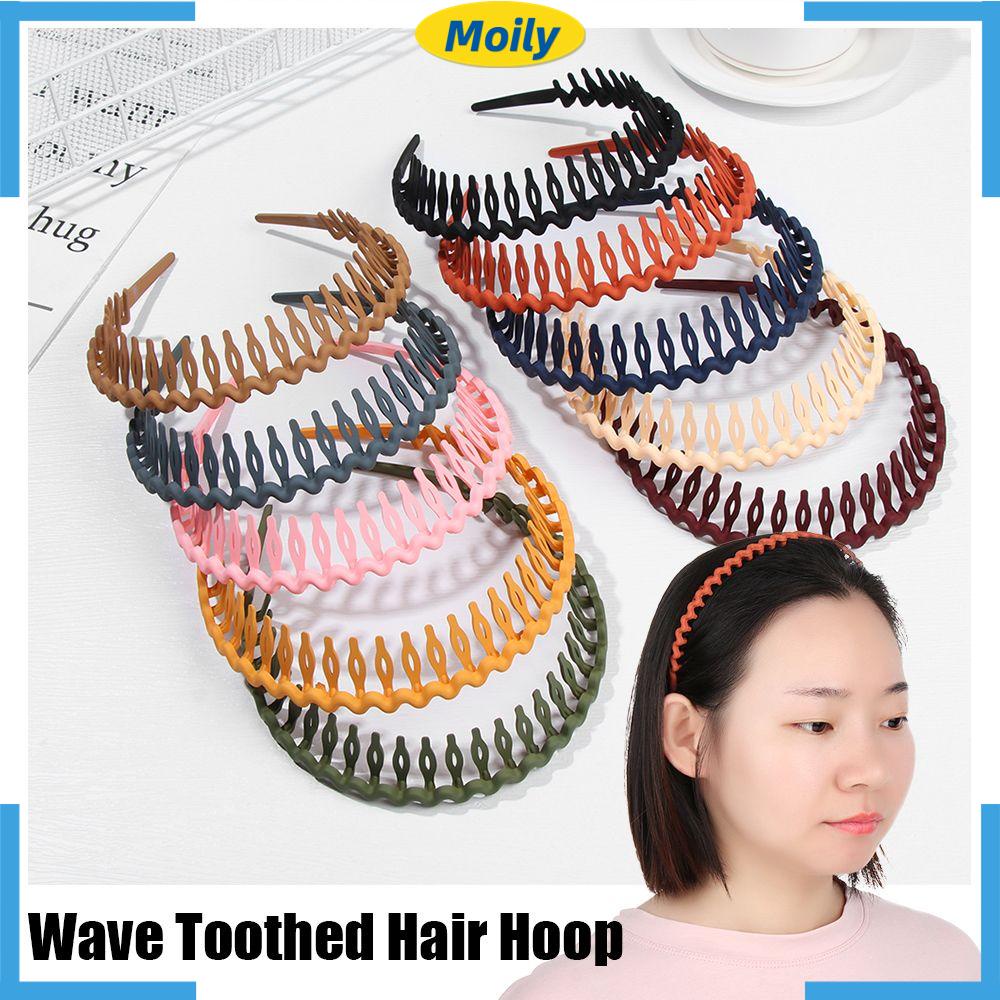 Băng đô cài tóc rửa mặt Bằng Nhựa Resin Răng Lượn Sóng Nhiều Màu Thời Trang Cho Nữ