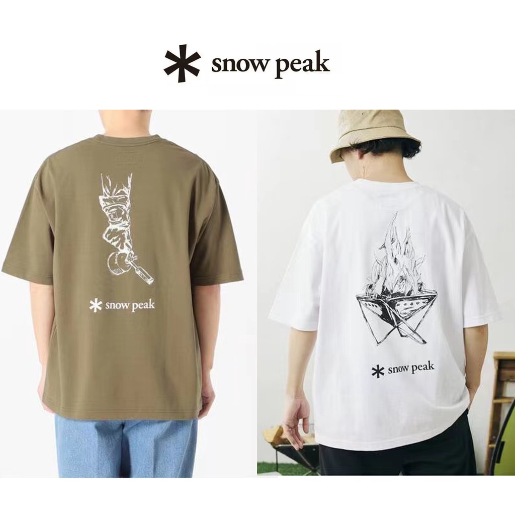 Áo Thun Tay Ngắn In Chữ Snowpeak 'S Journey' S Standard collaboration JS Cắm Trại Ngoài Trời