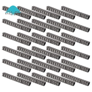 30Sets Plastic Cubes Price Display Tags Adjustable Number Stand Frame Label Shop