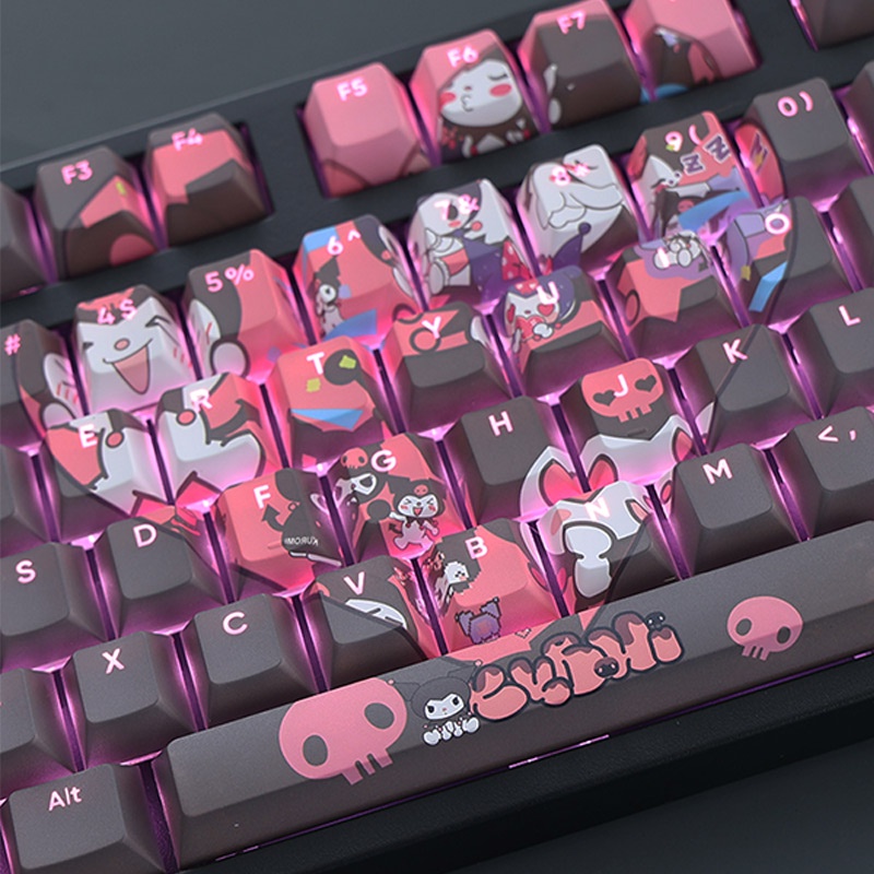 SANRIO Set 108 Nút Bàn Phím Cơ PBT Họa Tiết Kuromi Dễ Thương