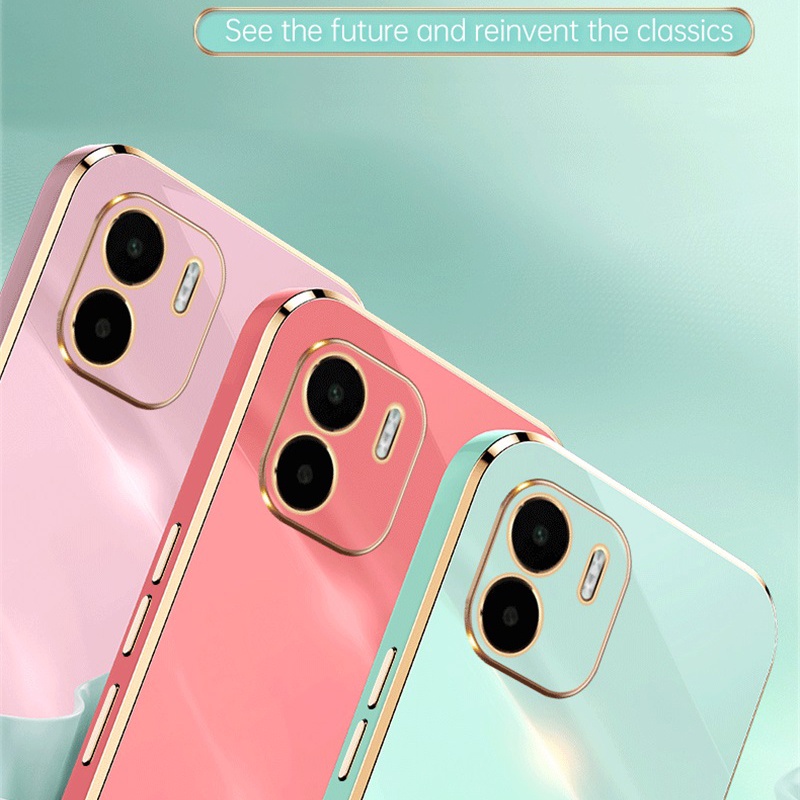 Ốp Điện Thoại Silicon Mềm Mạ Vàng Bóng Cho Xiaomi Redmi A2 Plus A2+