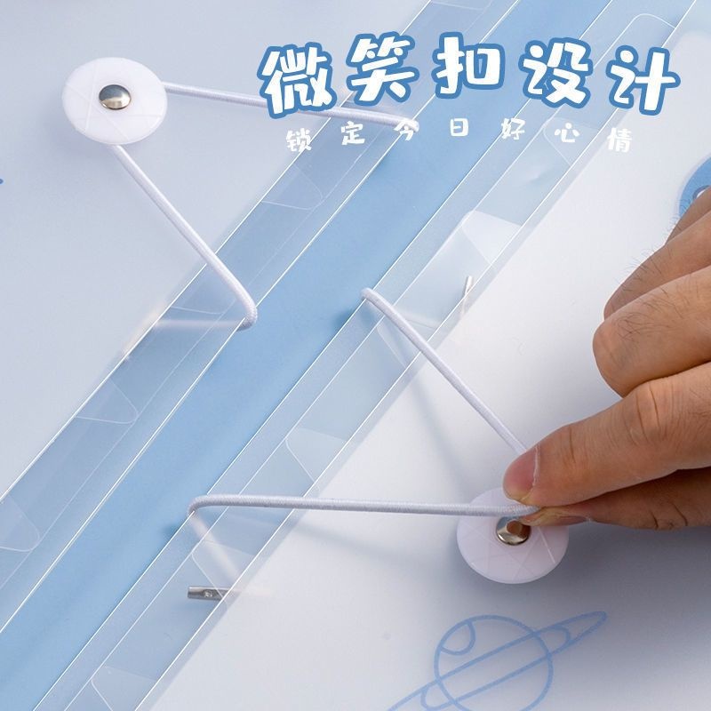 Túi đựng tài liệu 8 ngăn v2 hoạt hình dễ thương tặng kèm dấu trang có quai