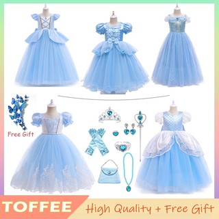 Đầm lưới toàn diện hóa trang công chúa lọ lem cho bé gái