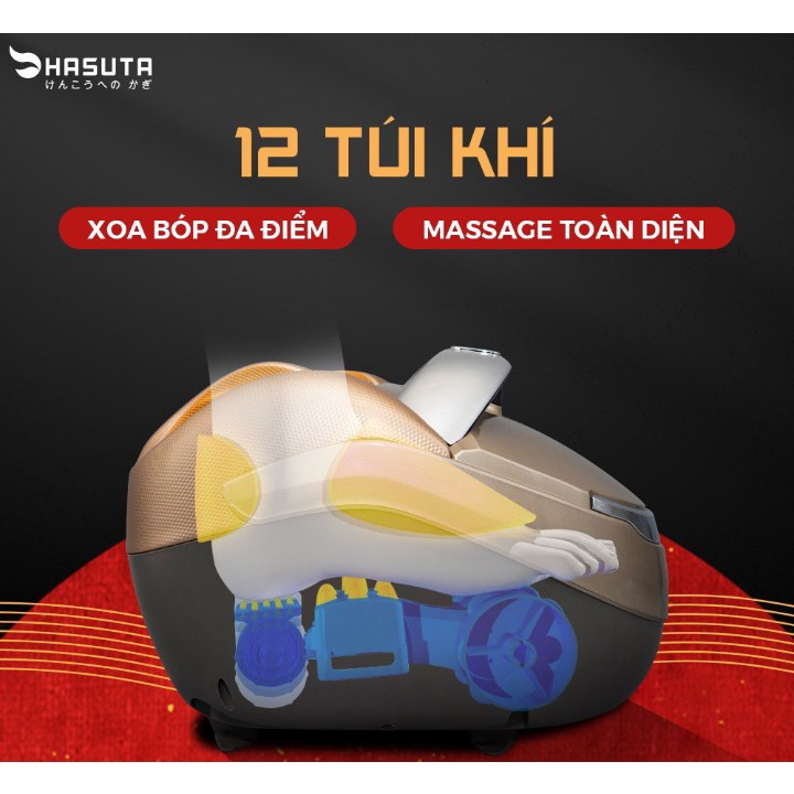 Máy massage chân Hasuta HMF 320 hính hãng - Máy mát xa chân màn hình cảm ứng 12 túi khí với nhiều chế độ mát xa-BH 2 năm