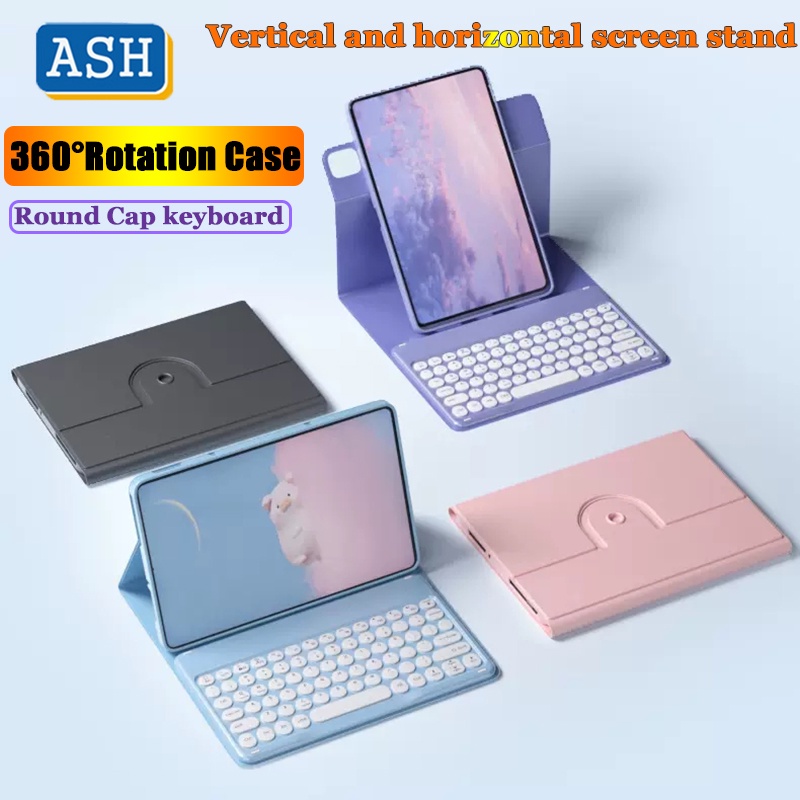 Ốp Điện Thoại Da PU Mềm Nắp Gập Có Bàn Phím Bluetooth Xoay 360 Độ Cho Honor Pad 8 Case 12 inch HEY-W09