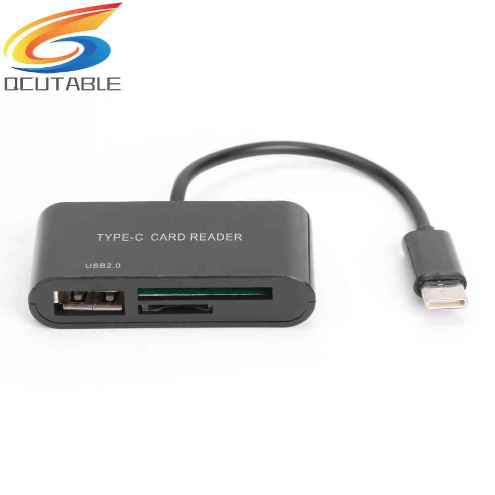3 in 1 Type C to USB 2.0 TF Memory Card Reader OTG Hub Adapter for Macbook