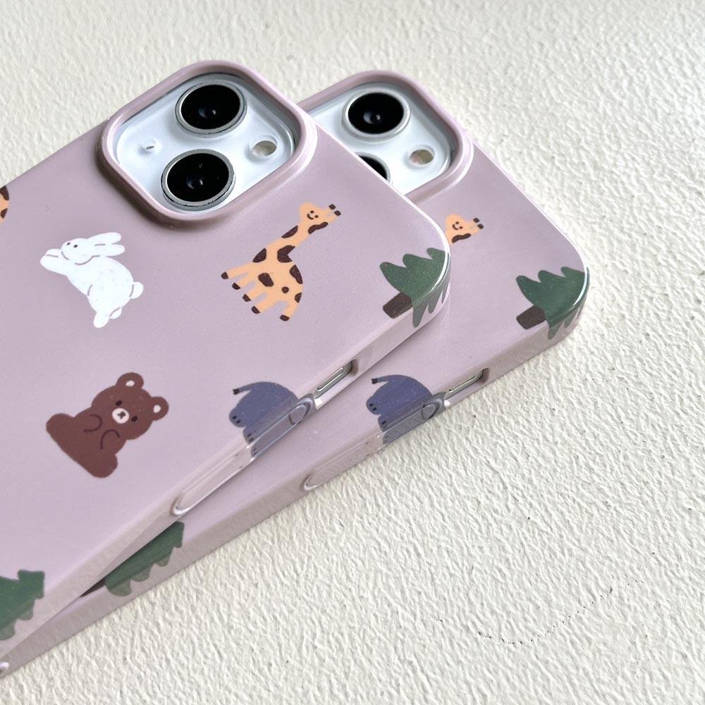 Casing Hard Case Compatible With iPhone11 iPhone12 iPhone12Pro iPhone12ProMax iPhone13 iPhone13Pro iPhone13ProMax 14 14Pro 14Plus 14ProMax Tree Animals Pattern Cover