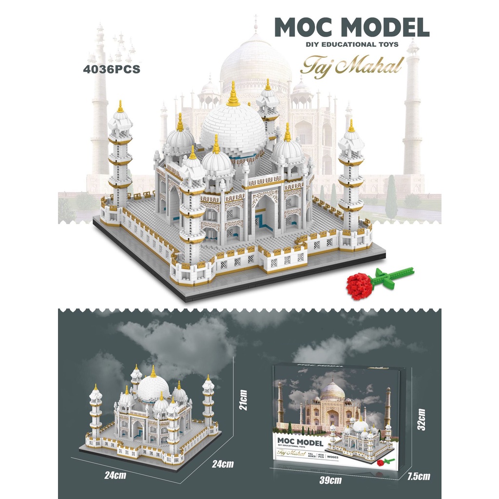 Đồ Chơi Lắp Ráp Taj Mahal Lâu Đài Tuyết Lớn Mẫu Tòa Lâu Đài Disney