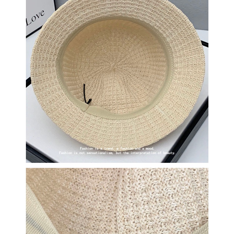 Mũ Bucket Dệt Kim Chống Nắng Thoáng Khí Thời Trang Xuân Hè Dành Cho Nữ