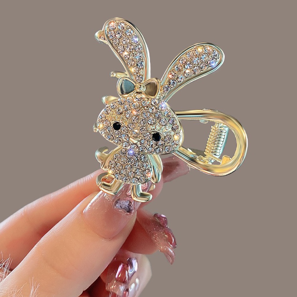 Kẹp tóc kim loại CHLINS hình thỏ đính đá thời trang cho nữ