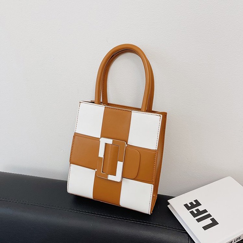 Túi Đeo Vai Họa Tiết Kẻ Sọc Màu Sắc Tương Phản Phong Cách Cổ Điển Thời Trang Cho Nữ