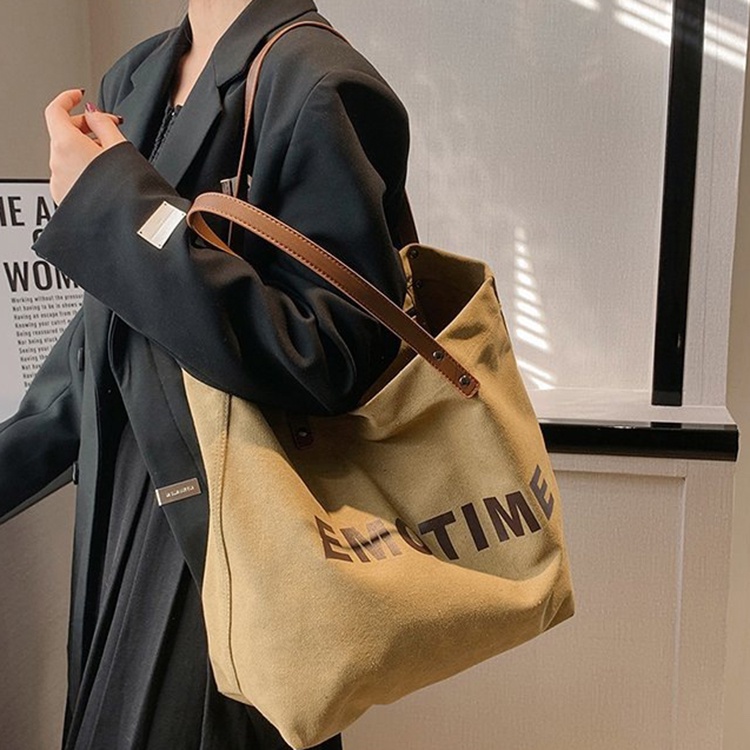 Túi Xách canvas Sức Chứa Lớn In Chữ Thời Trang Dễ Phối Đồ Cho Nữ