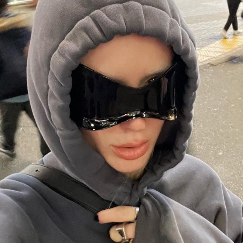 Kính Mát Thể Thao Không Gọng Chống Gió Oversized Cho Nam Nữ