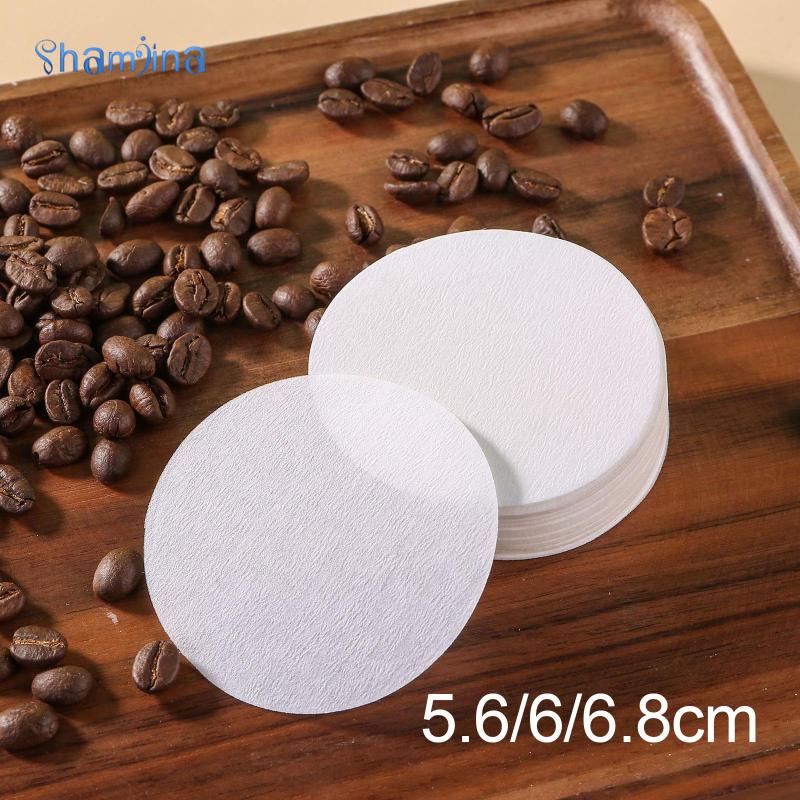 100 Giấy lọc cà phê shamjina hình tròn 56mm 60mm 68mm cho máy pha cà phê Espresso V60 Dripper