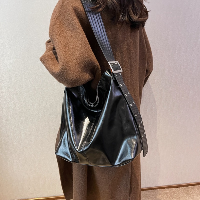 Túi Xách Đeo Vai / Kẹp Nách Chất Liệu Da Sáp Dầu Phong Cách Thời Trang Retro 2023