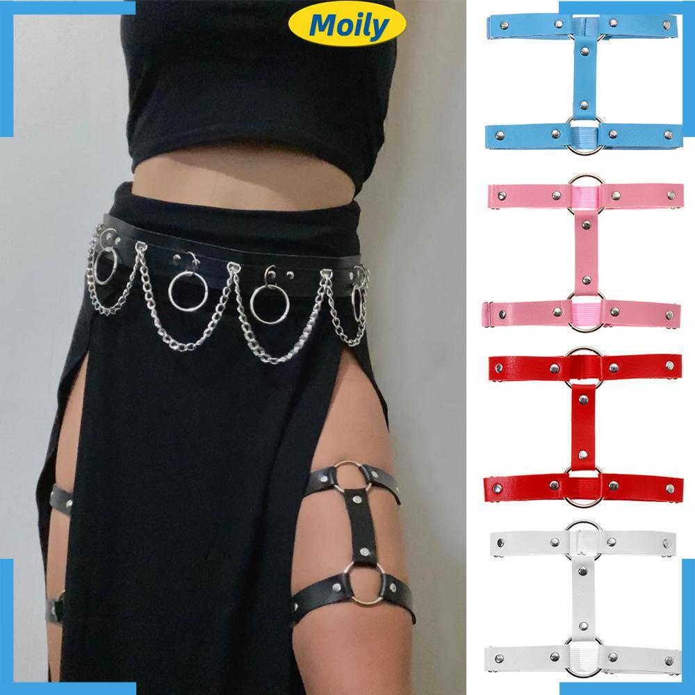 Dây đai buộc chân 2 hàng nhiều màu thời trang gothic cá tính