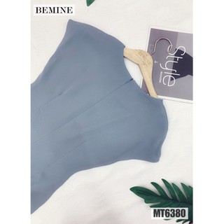 Đầm công sở cổ tròn xếp ly eo BEMINE MT6380