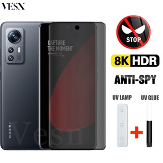 Kính cường lực chống nhìn trộm full màn hình keo UV Cho Xiaomi Mi 15 14 13 12 12s 11 Note 10 Ultra Lite Civi 4 3 2 1s POCO X7 Redmi Note 13 Pro+ 4G 5G 2025