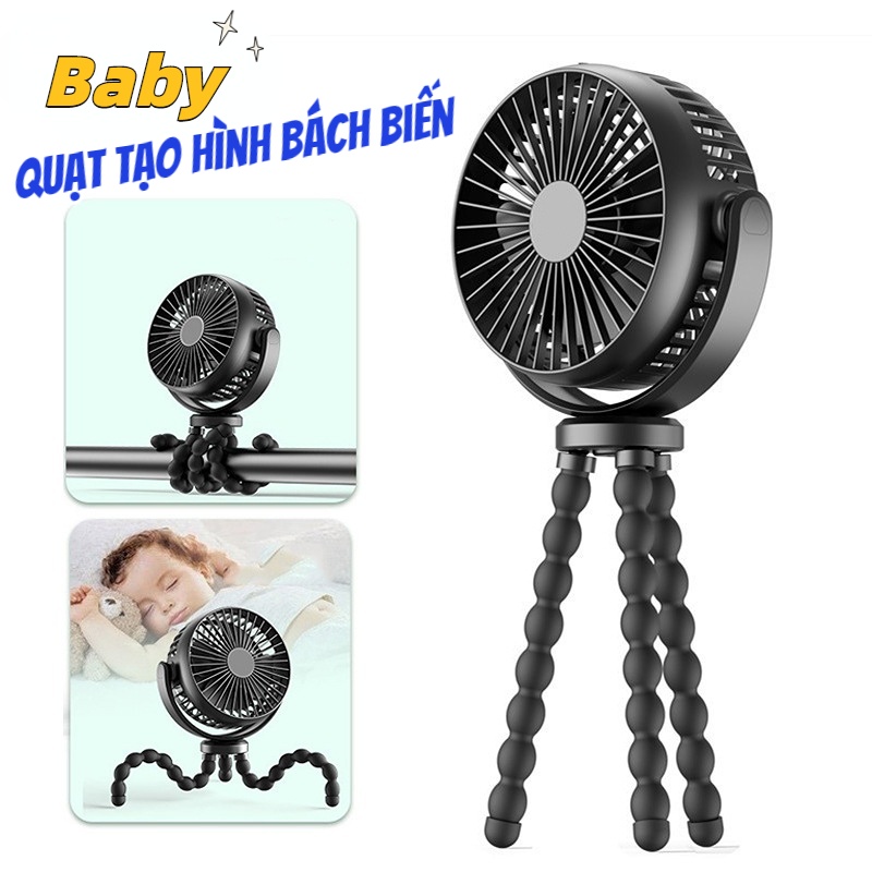  Quạt USB, quạt mini xe đẩy trẻ em, có thể thay thế nhiều kiểu dáng, điều chỉnh gió 3 cấp.Quạt Baby