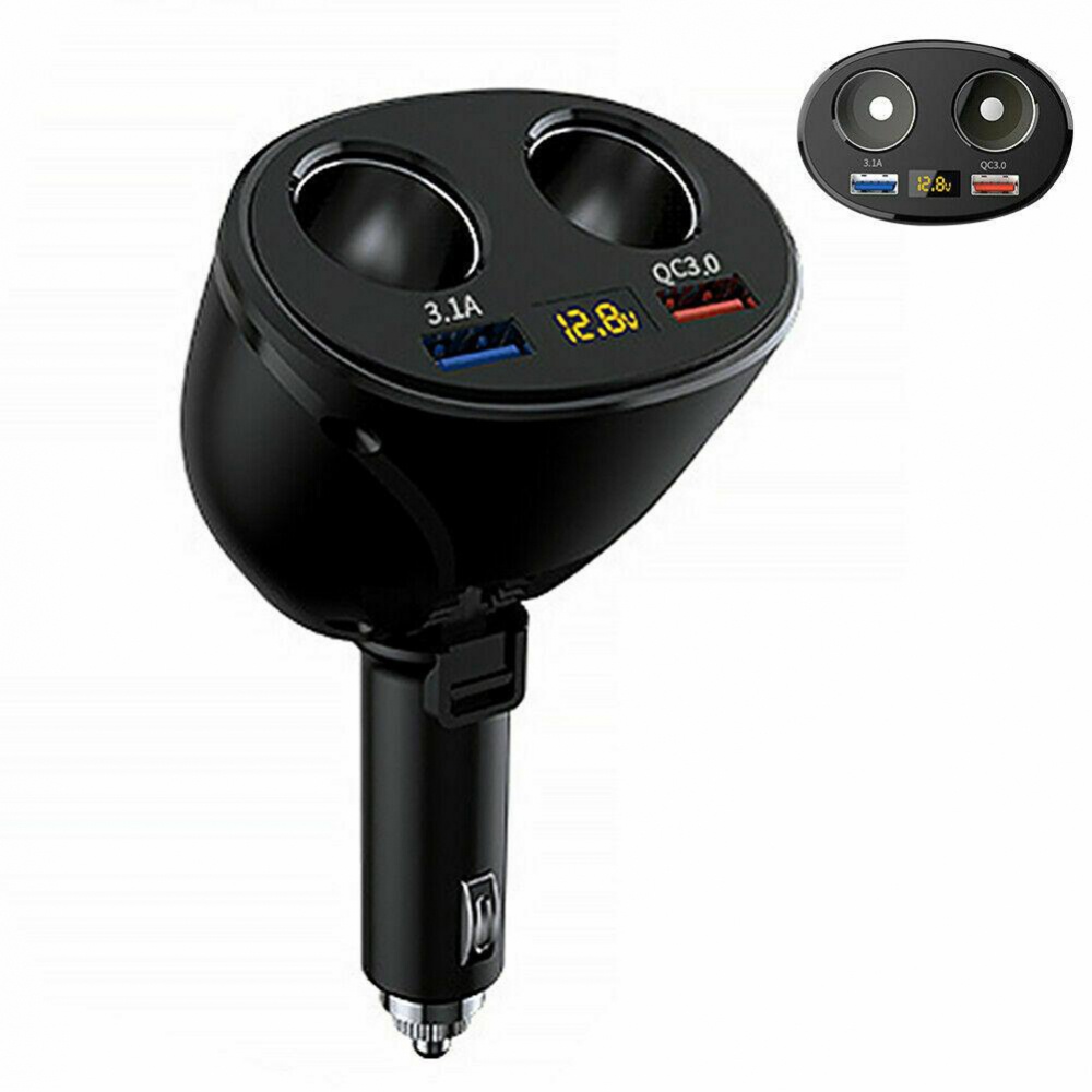 Bộ Sạc USB Màu Đen Siêu Bền Cho Xe Hơi