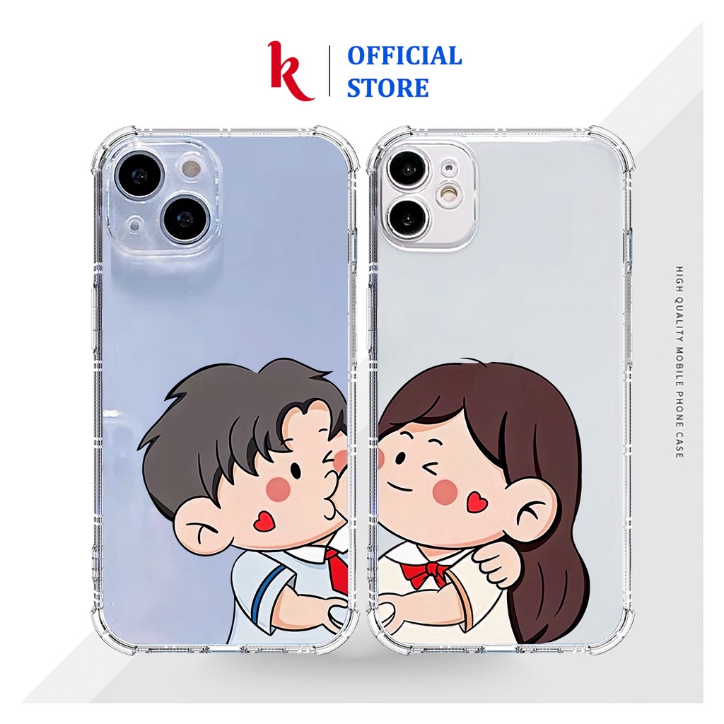 Ốp lưng iphone cặp đôi Học Sinh Thơm Má dẻo case 14plus 14 pro max 13 12 promax 11 mini 6 6s 7 8 plus x xr xs Se