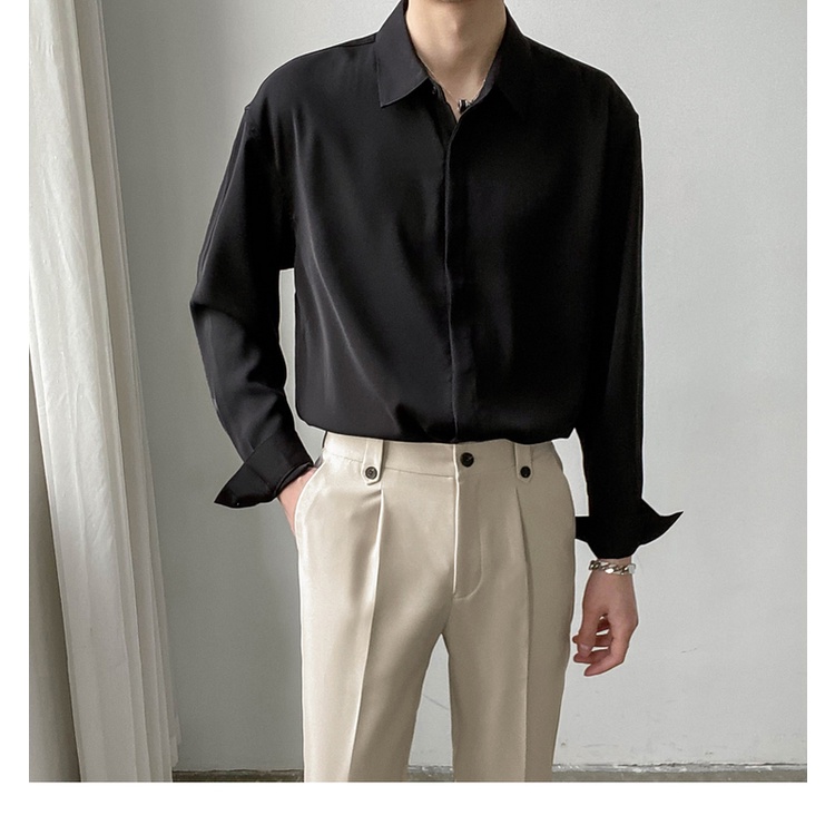 Áo Sơ Mi Nam Dài Tay Dáng Rộng Màu Sắc Thanh Lịch