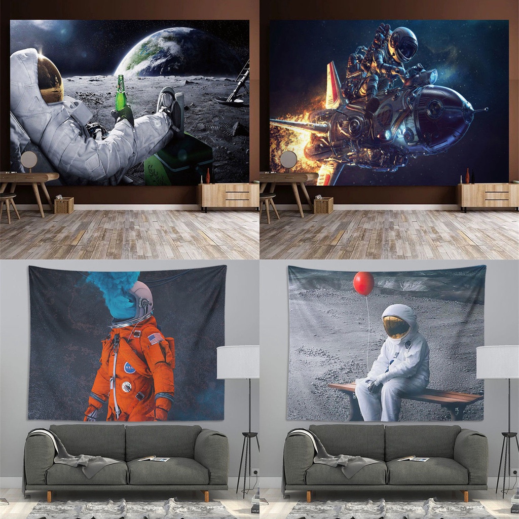 5.Các nhà du hành vũ trụ,rèm cửa dán tường ，tranh vải treo tường decor，2m