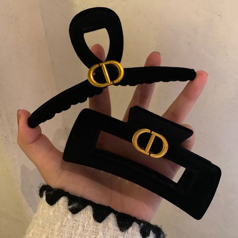 Kẹp Tóc Lớn Hình Chữ CD Màu Đen Phong Cách Mới 2023