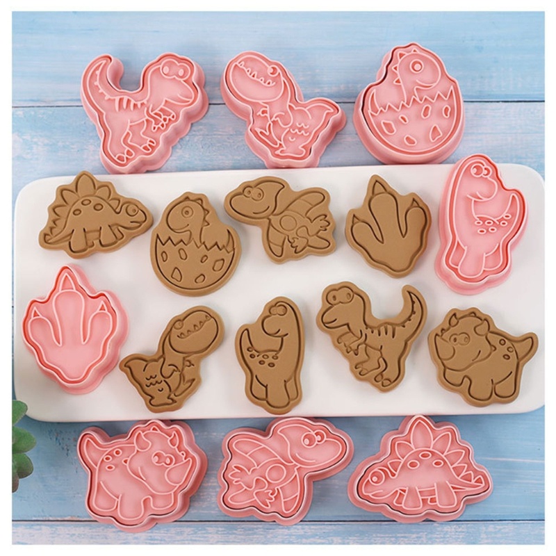 Set 24 Khuôn Nhấn Làm Bánh Quy Mini Hình Khủng Long