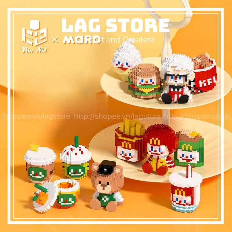 Đồ Chơi Lắp Ráp Mô Hình Bánh Hamburger KFC Mcdonald 'S DIY, Gấu Sji Trà Sữa Xì Ta Bết - LAG Store