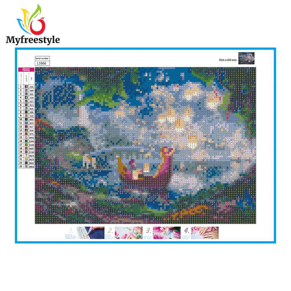 40*30cm Tranh Đính Đá Kim Cương Toàn Bộ 5D Diy Hình Vẽ Đêm Lãng Mạn