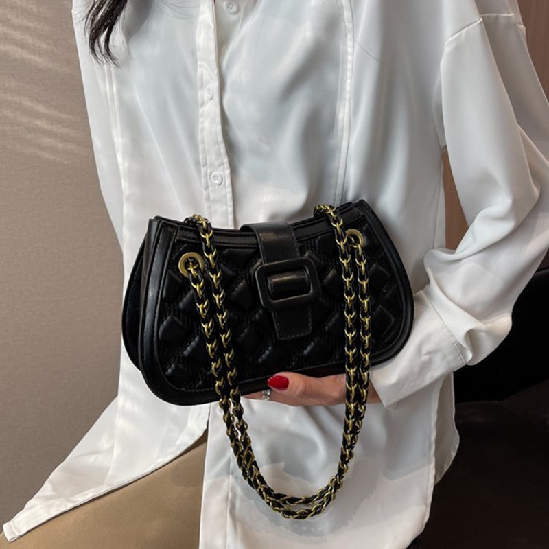 Túi Xách Da pu Mềm Cao Cấp Phối Dây Xích Thời Trang Cho Nữ