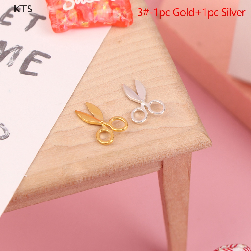 2 Chiếc Kéo Kim Loại Mini Trang Trí Nhà Búp Bê 1: 12