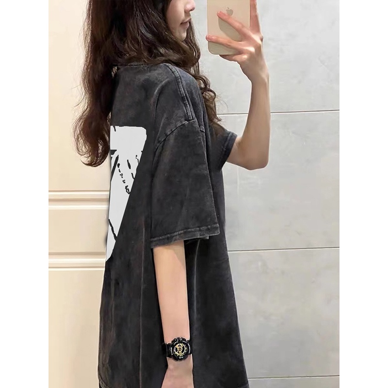 NRVP Áo Thun Đen 100% Cotton Tay Ngắn Dáng Rộng Phong Cách Hàn Quốc Cho Nữ Có Size 5XL