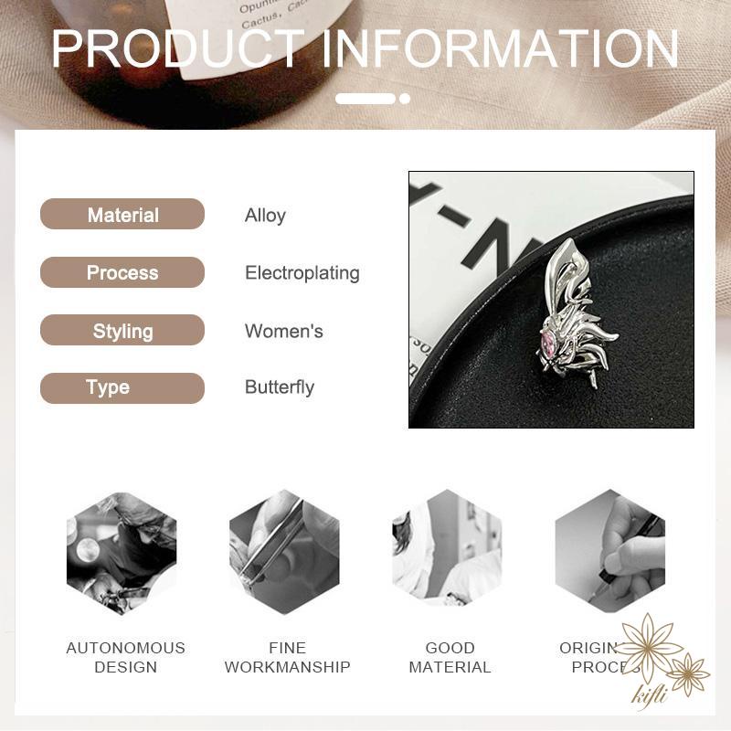 Khuyên Kẹp Vành Tai Không Xỏ Hình Cánh Bướm Đơn Giản Thời Trang INS Dành Cho Bạn Nữ