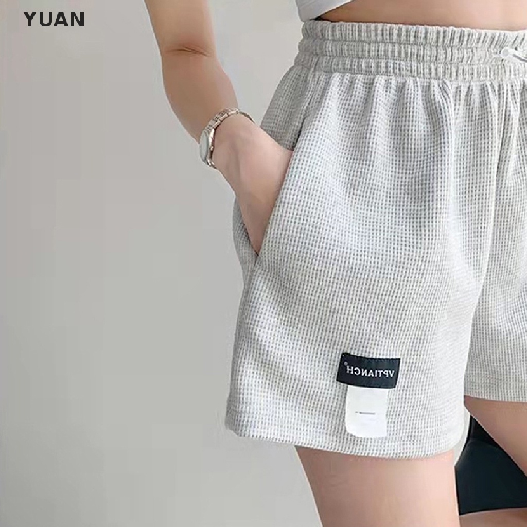 Quần short dệt kim CRLNHC TH ống rộng lưng cao phong cách harajuku thời trang mùa hè dành cho nữ