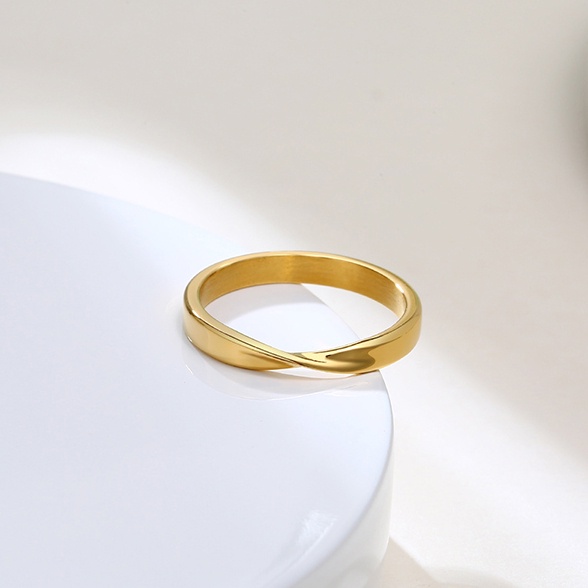 Nhẫn Cưới Thắt Nút Bằng Thép Không Gỉ Vnox Mobius Cho Cặp Đôi