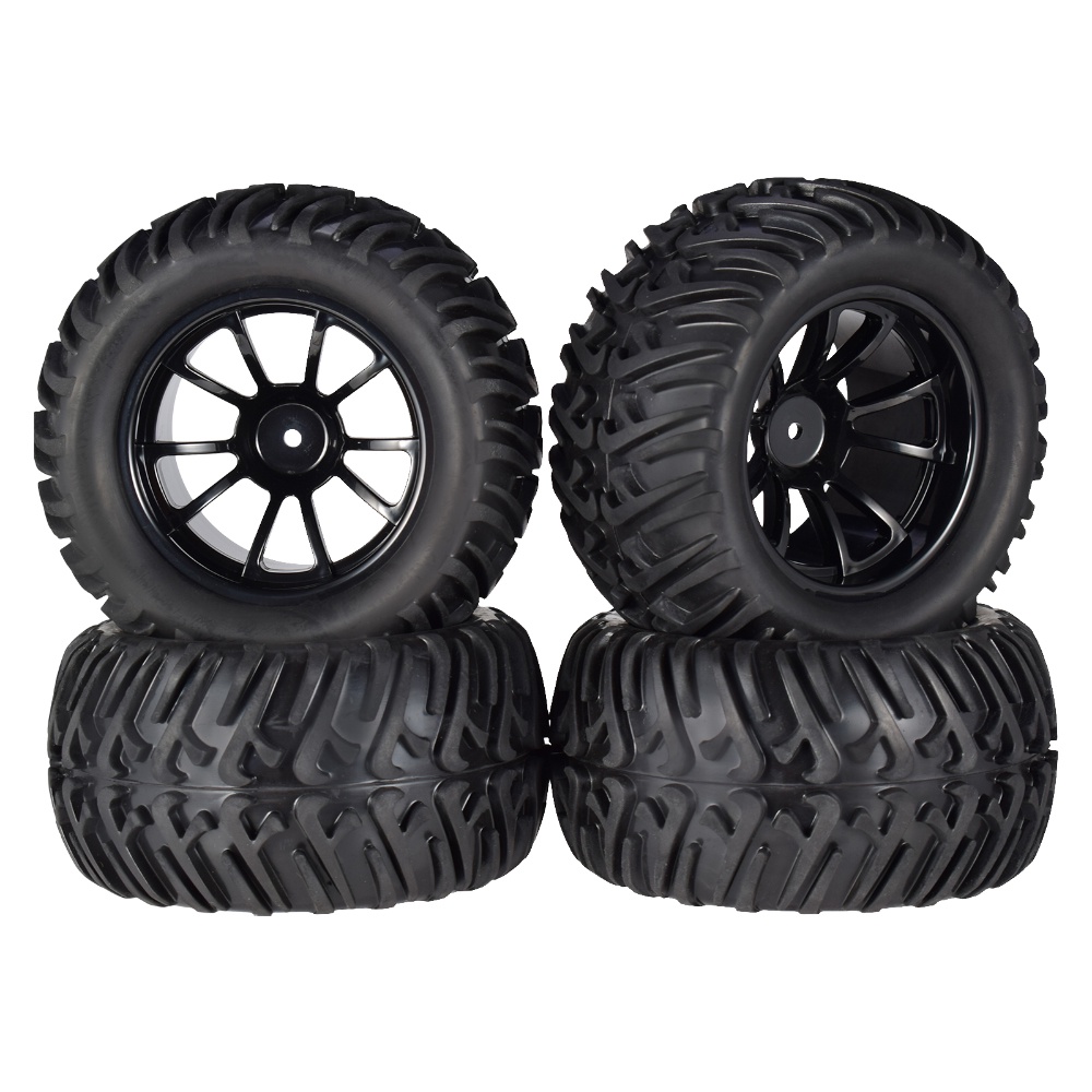 1/10 bánh xe và lốp 4 cái 127mm 10 đường viền off-road vành bánh xe và lốp cho 1/10 monster truck