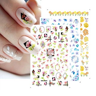 Sticker dán móng hoạ tiết hoa lá