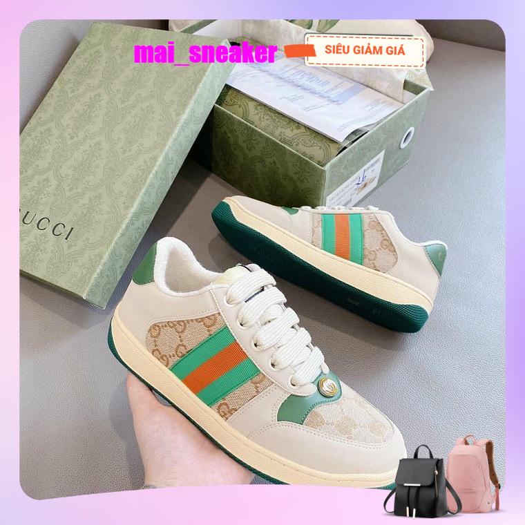 Giày thể thao GUCCI sơn tùng xanh đỏ cổ thấp, Giầy GC SƠN TÙNG nam nữ thể thao bản đặc biệt full box bill