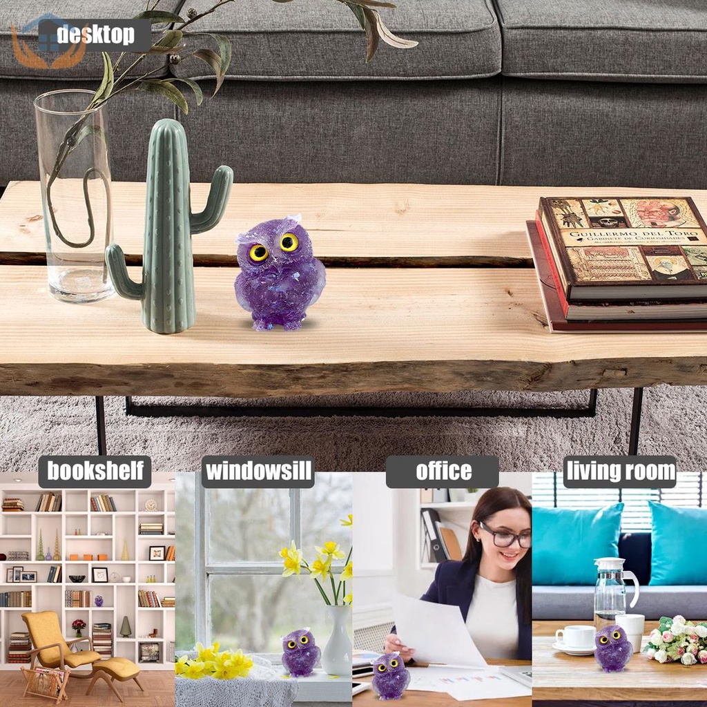 Tượng Cú Mèo Reiki Bằng Pha Lê Tự Nhiên Sáng Tạo Tkc5754