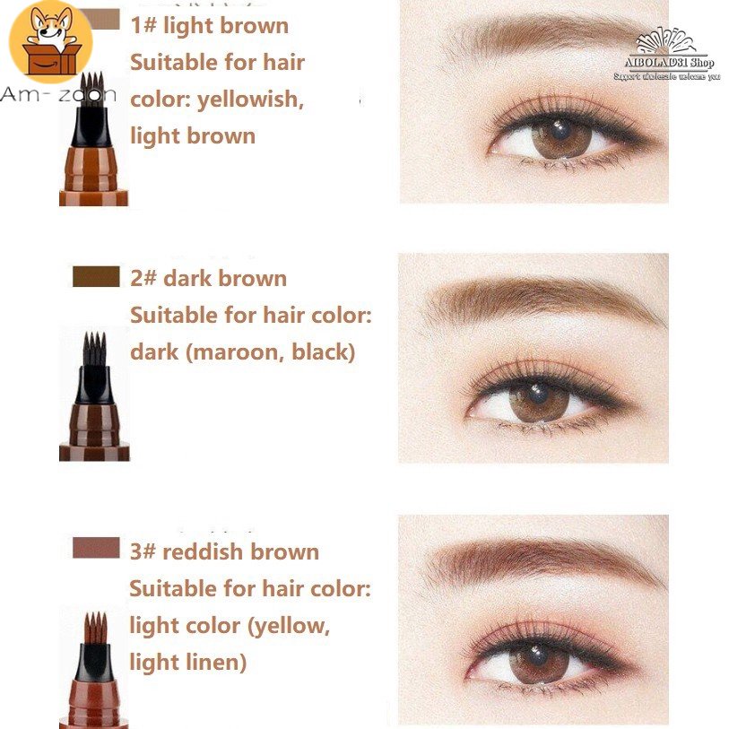 Bút Kẻ Lông Mày 3D Ba Chiều Chống Thấm Nước Và Mồ Hôi Lâu Trôi