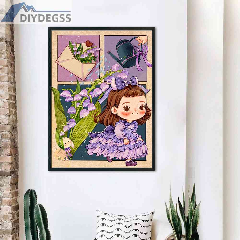 Cuộn Chỉ Thêu Cotton 11CT DIY Hình Cô Gái Nhỏ Xinh Xắn