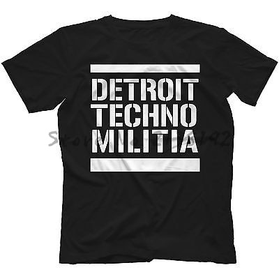 Áo thun Detroit Techno Militia 100% Cotton Vinyl 909 Kháng chiến ngầm