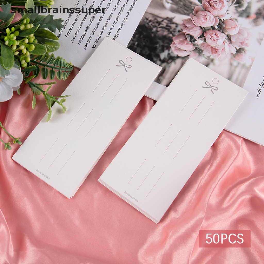 Set 50 Kẹp Tóc Hình Nơ Bằng Các Tông Màu Trắng Dùng Để Trưng Bày Thẻ Trang Sức DIY